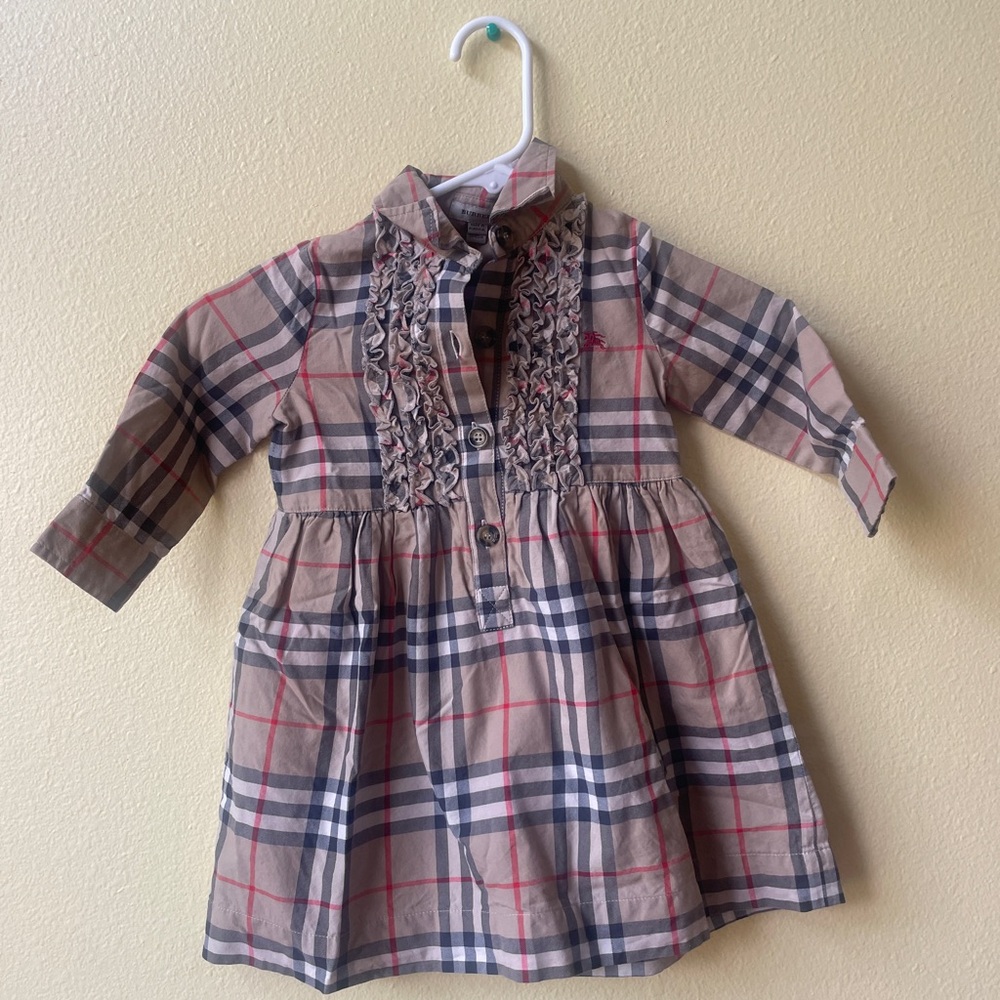 Burberry Ruffle Front Button Dress